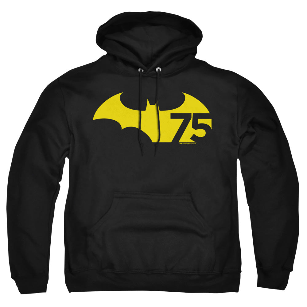 Batman 75 Logo 2 Mens Hoodie Black Officially Licensed