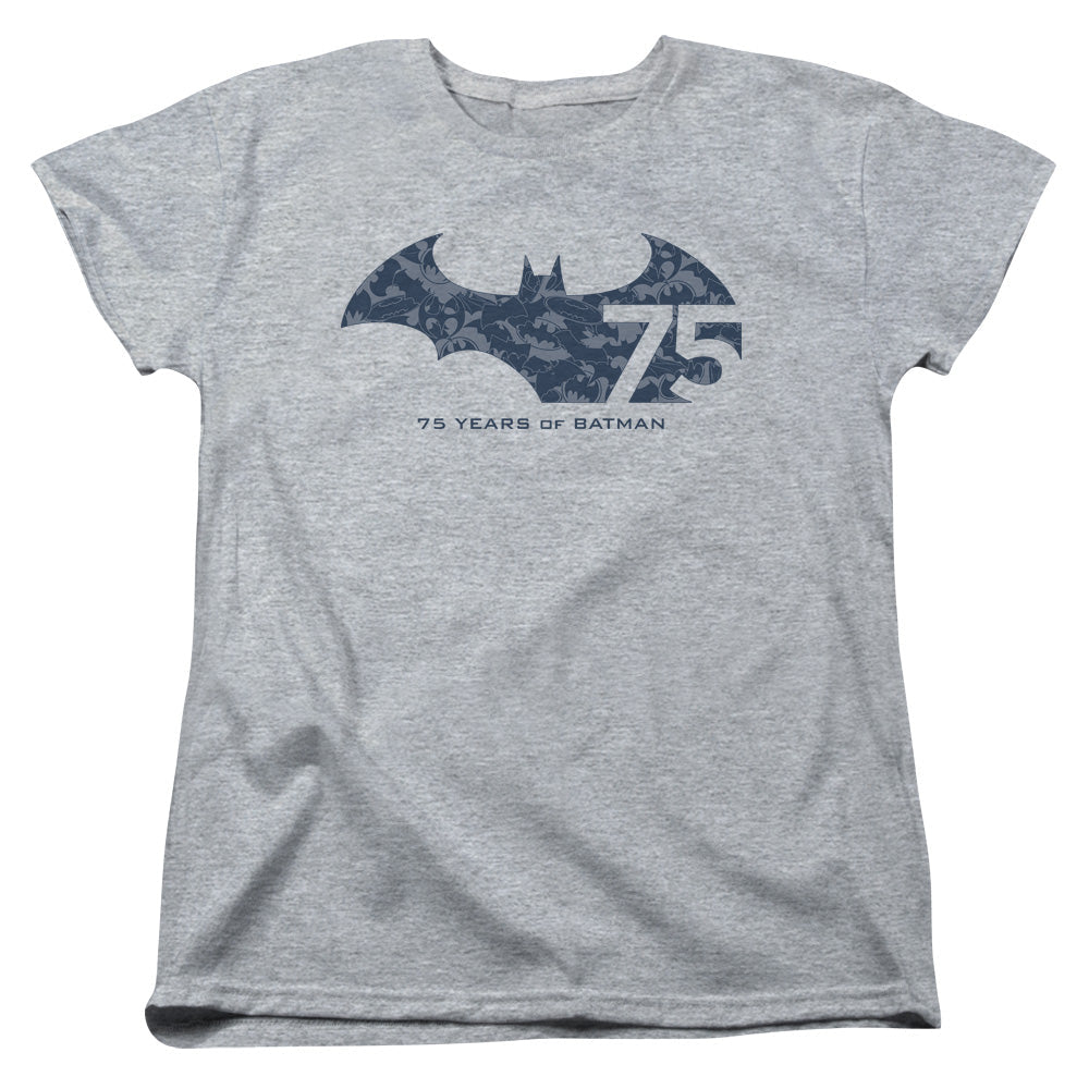 Batman 75 Year Collage Womens T Shirt Athletic Heather Officially Licensed