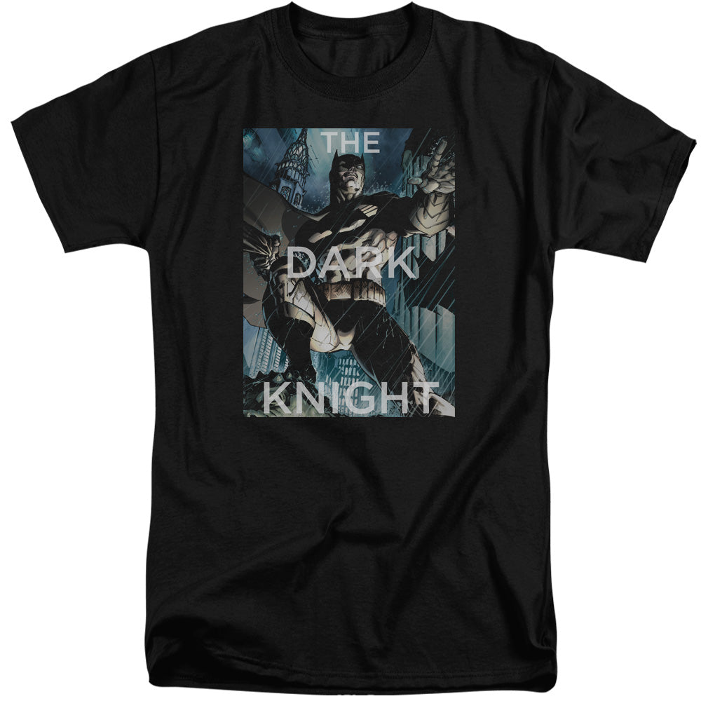 Batman Fighting The Storm Mens Tall T Shirt Black Officially Licensed