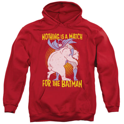 Batman Bear Wrastling Mens Hoodie Red Officially Licensed