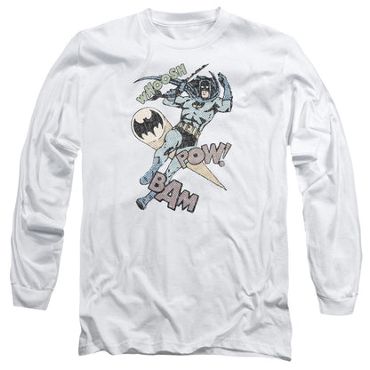 Batman Halftone Swing Mens Long Sleeve Shirt White Officially Licensed