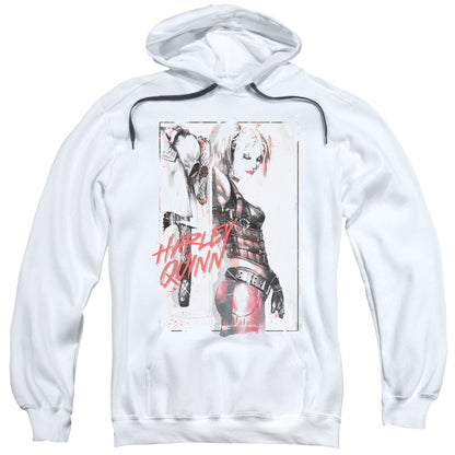 Batman Ink Wash Harley Mens Hoodie White Officially Licensed