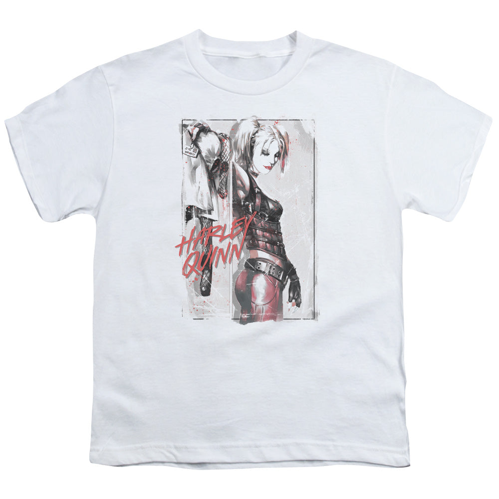 Batman Ink Wash Harley Kids Youth T Shirt White Officially Licensed