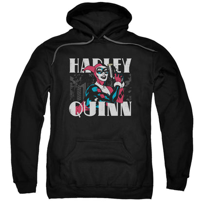 Batman Harley Bold Mens Hoodie Black Officially Licensed