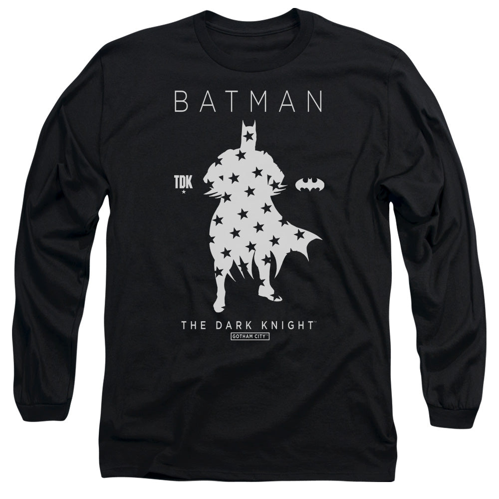 Batman Star Silhouete Mens Long Sleeve Shirt Black Officially Licensed