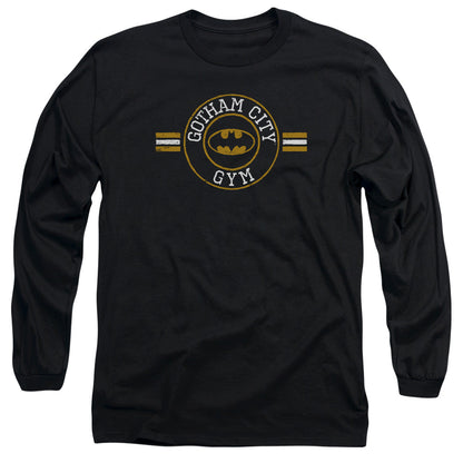 Batman Gotham City Gym Mens Long Sleeve Shirt Black Officially Licensed