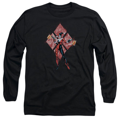 Batman Harley Quinn (Diamonds) Mens Long Sleeve Shirt Black Officially Licensed