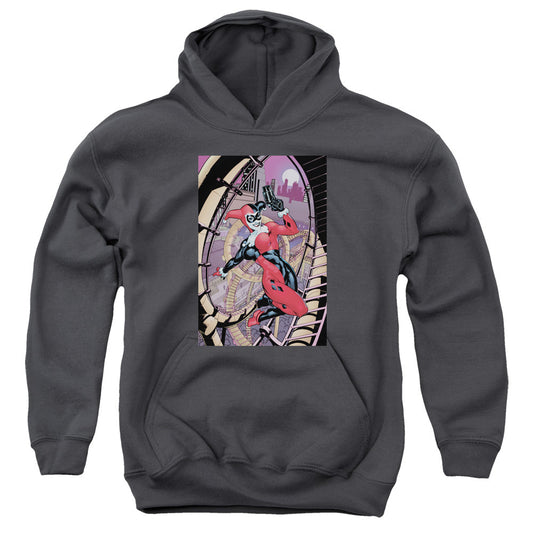 Batman Harley First Kids Youth Hoodie Charcoal Officially Licensed