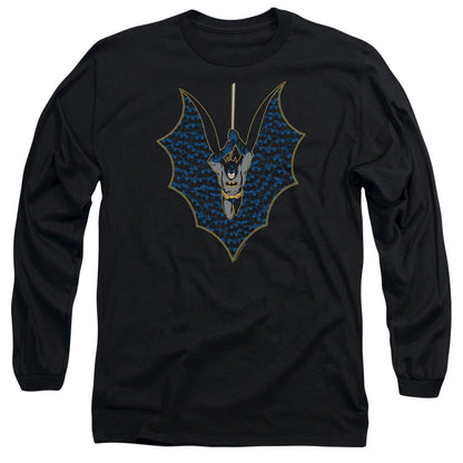 Batman Bat Fill Mens Long Sleeve Shirt Black Officially Licensed