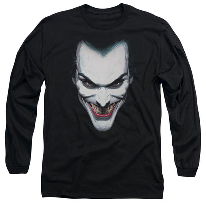 Batman Joker Portrait Mens Long Sleeve Shirt Black Officially Licensed