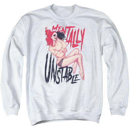 Batman Unstable Mens Crewneck Sweatshirt White