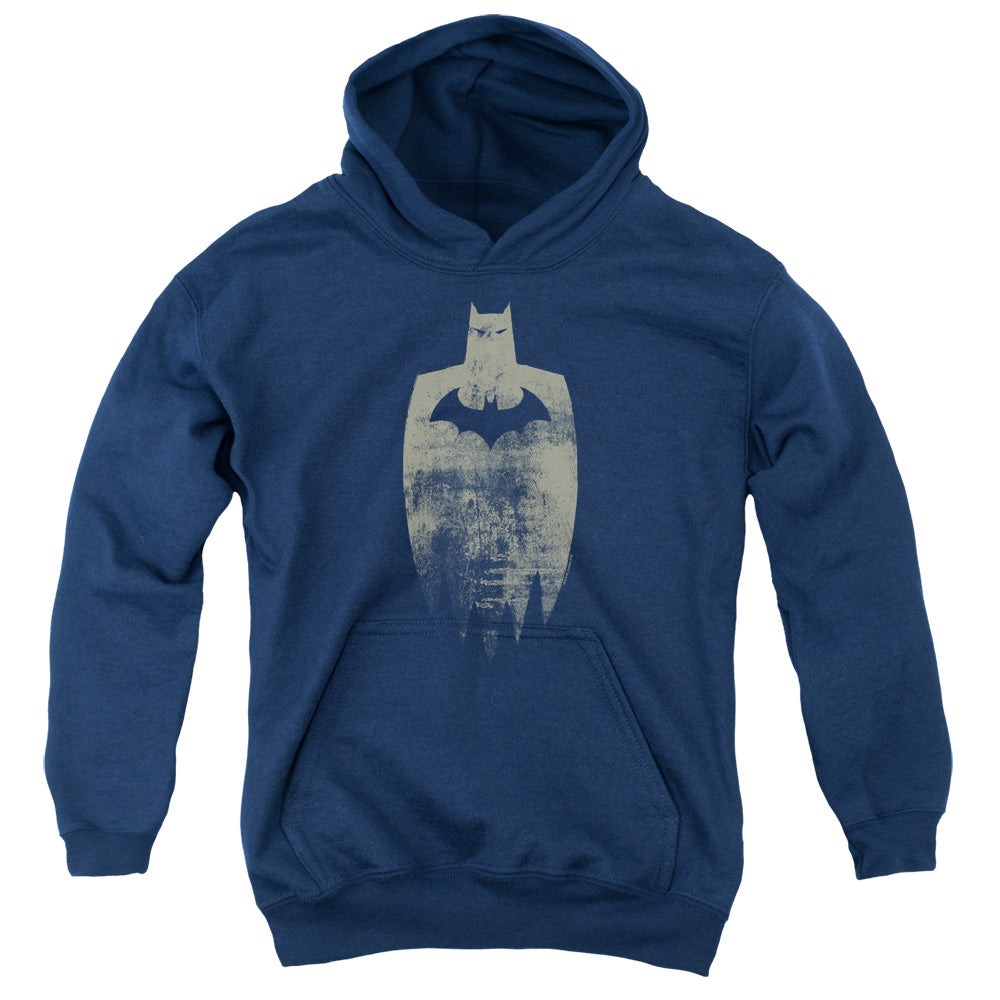 Batman Gold Silhouete Kids Youth Hoodie Navy Blue Officially Licensed