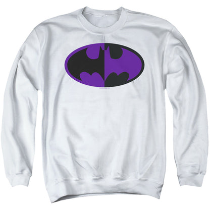 Batman Split Symbol Mens Crewneck Sweatshirt White