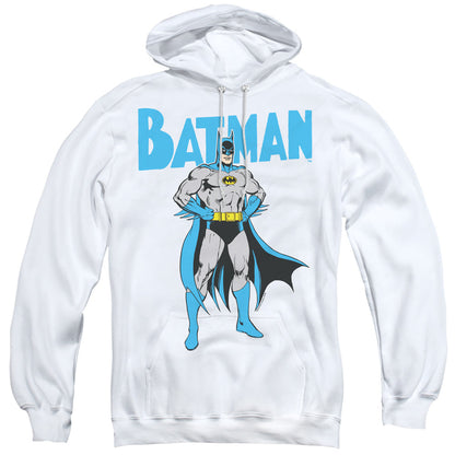 Batman Stance Mens Hoodie White Officially Licensed