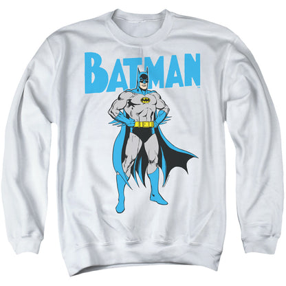 Batman Stance Mens Crewneck Sweatshirt White