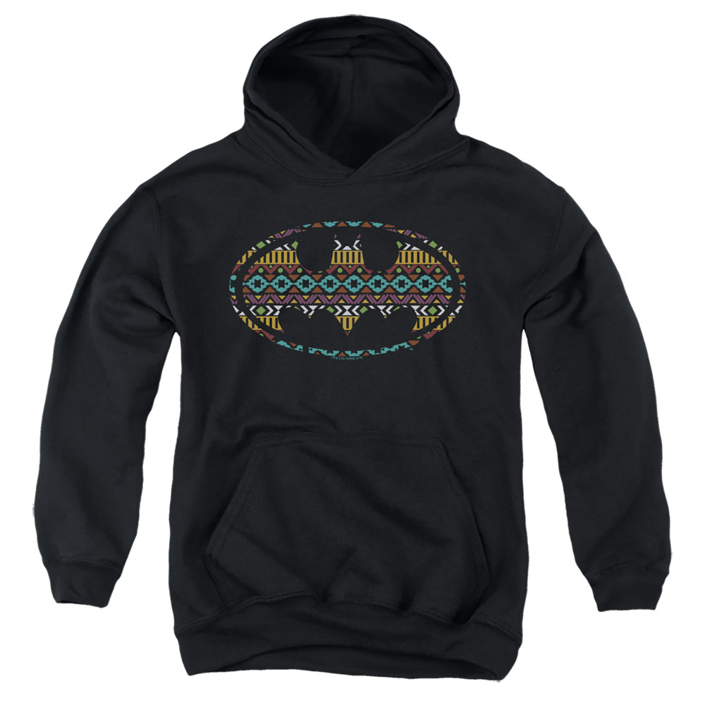 Batman Aztec Fill Kids Youth Hoodie Black Officially Licensed