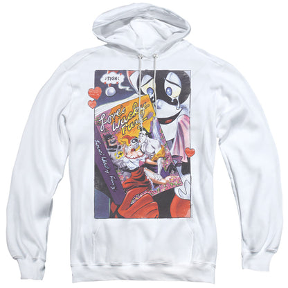 Batman Loves Wacky Fury Mens Hoodie White Officially Licensed