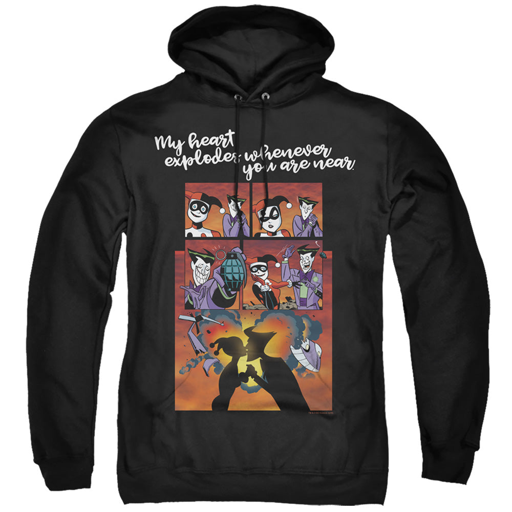 Batman Explode Mens Hoodie Black Officially Licensed