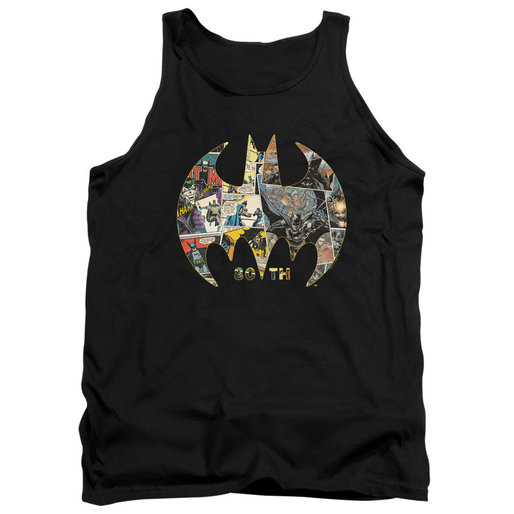 Batman 80th Shield Mens Tank Top Shirt Black Officially Licensed