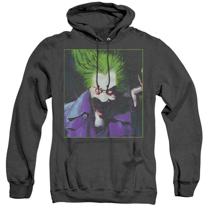 Batman Arkham Asylum Joker Heather Mens Hoodie Black Officially Licensed
