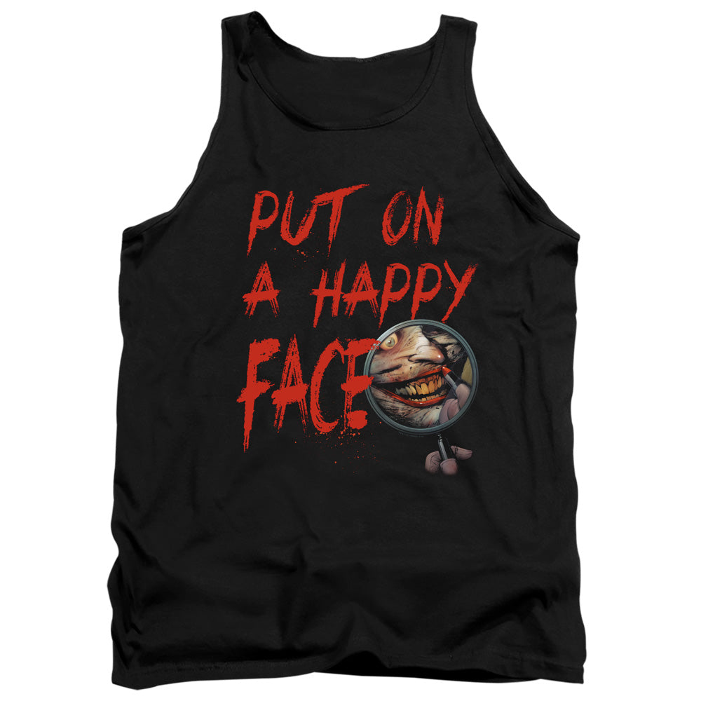 Batman Happy Face Mens Tank Top Shirt Black Officially Licensed