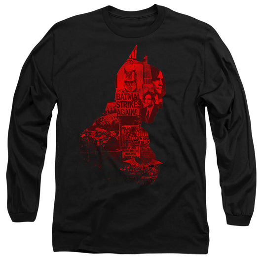 The Batman (2022) News Silhouette Mens Long Sleeve Shirt Black Officially Licensed