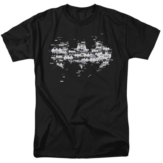Batman Multi Bat Logo Mens T Shirt Black Officially Licensed