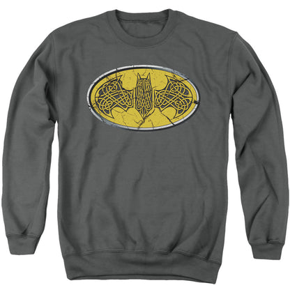 Batman Celtic Shield Mens Crewneck Sweatshirt Charcoal