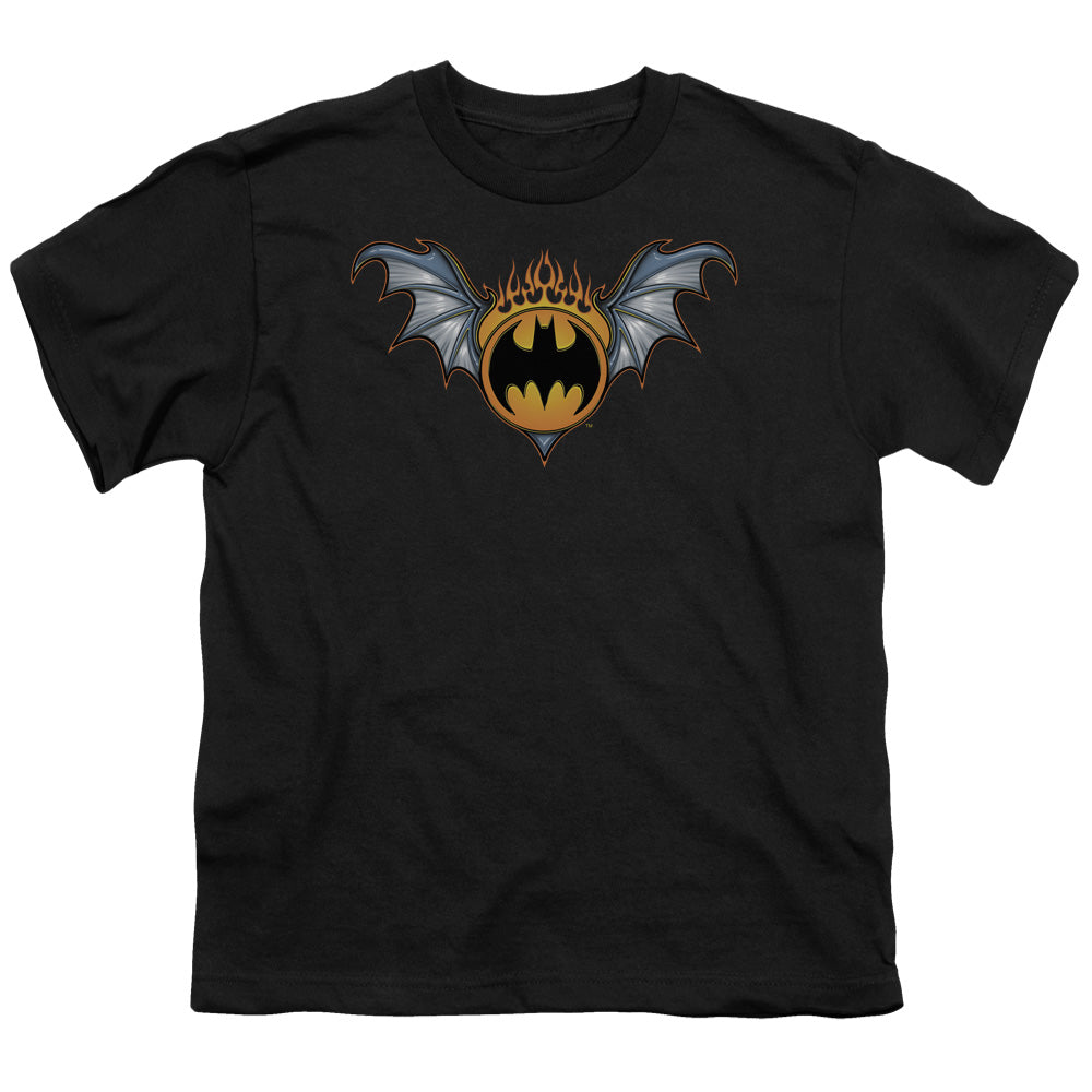 Batman Bat Wings Logo Kids Youth T Shirt Black Officially Licensed