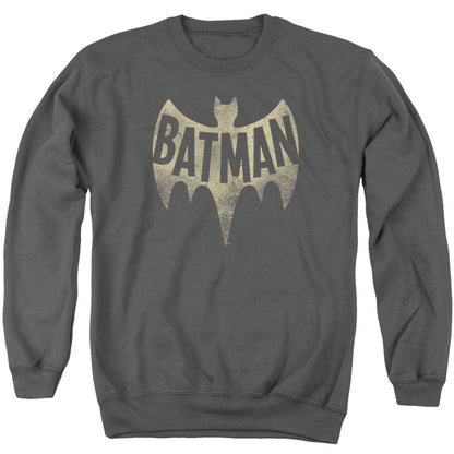 Batman Classic Tv Vintage Logo Mens Crewneck Sweatshirt Charcoal Officially Licensed