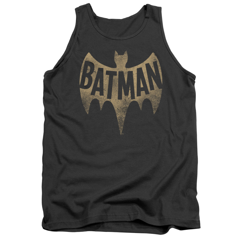 Batman Classic Tv Vintage Logo Mens Tank Top Shirt Charcoal Officially Licensed