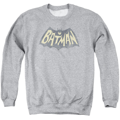 Batman Classic Tv Show Logo Mens Crewneck Sweatshirt Athletic Heather Officially Licensed