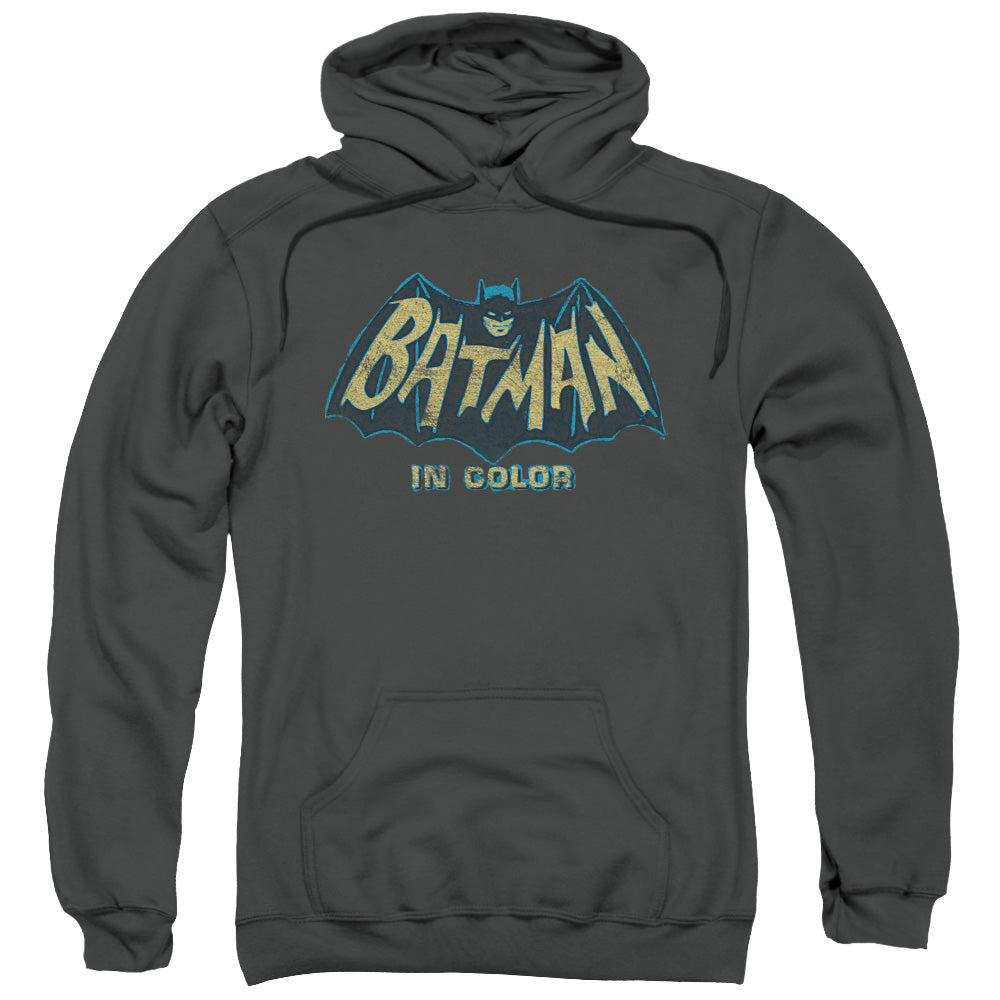 Batman Classic Tv In Color Mens Hoodie Charcoal Officially Licensed