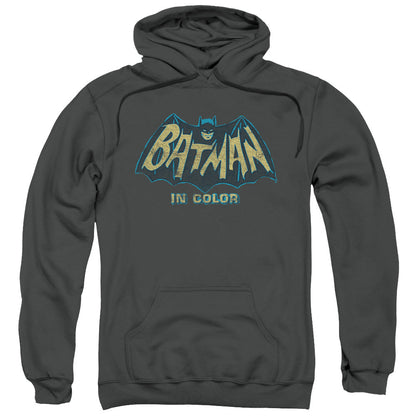 Batman Classic Tv In Color Mens Hoodie Charcoal Officially Licensed