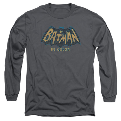 Batman Classic Tv In Color Mens Long Sleeve Shirt Charcoal Officially Licensed