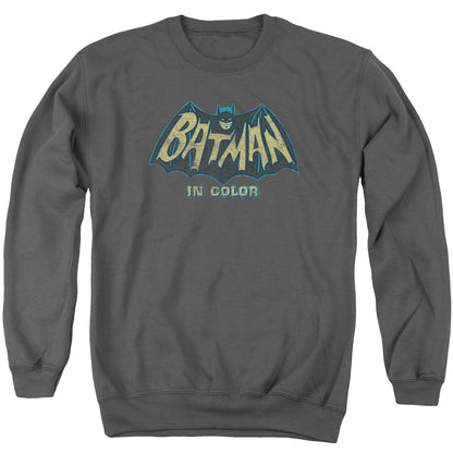 Batman Classic Tv In Color Mens Crewneck Sweatshirt Charcoal Officially Licensed