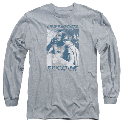 Batman Classic Tv Boogie Nights Mens Long Sleeve Shirt Athletic Heather Officially Licensed