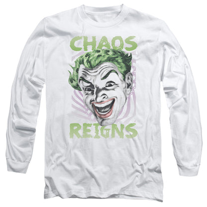 Batman Classic Tv Chaos Reigns Mens Long Sleeve Shirt White Officially Licensed