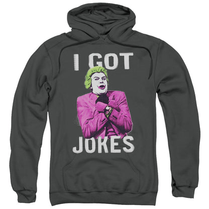 Batman Classic Tv Got Jokes Mens Hoodie Charcoal Officially Licensed