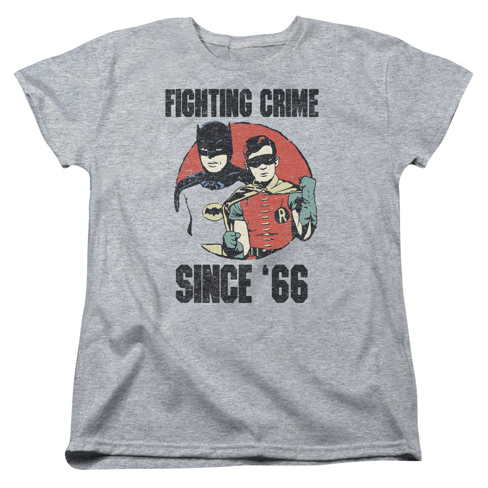 Batman Classic Tv Since 66 Womens T Shirt Athletic Heather Officially Licensed