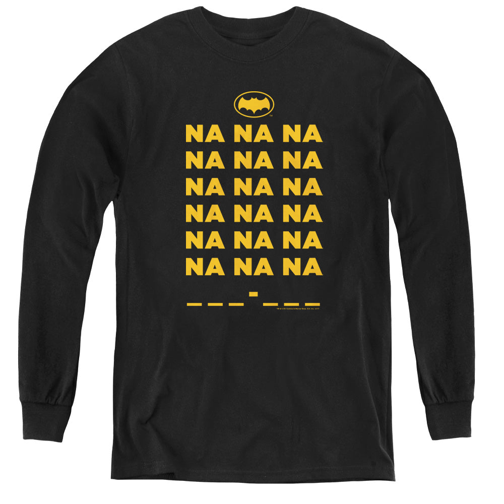 Batman Classic Tv Na Na Na Long Sleeve Kids Youth T Shirt Black Officially Licensed