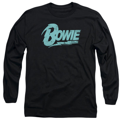 David Bowie Logo Mens Long Sleeve Shirt Black Officially Licensed