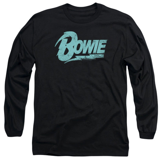 David Bowie Logo Mens Long Sleeve Shirt Black Officially Licensed