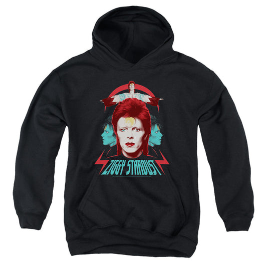 David Bowie Ziggy Heads Kids Youth Hoodie Black