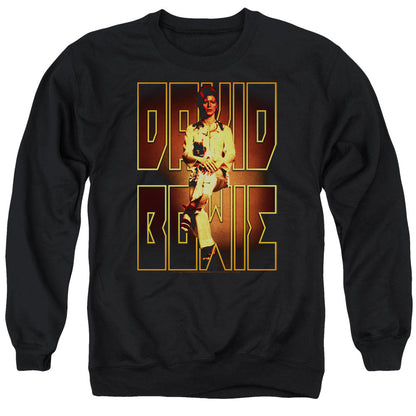 David Bowie Perched Mens Crewneck Sweatshirt Black Officially Licensed