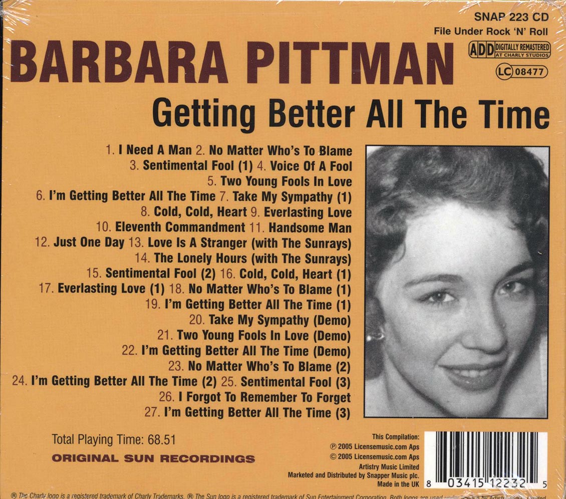Barbara Pittman - Getting Better All the Time [2005 Remastered] [New CD]