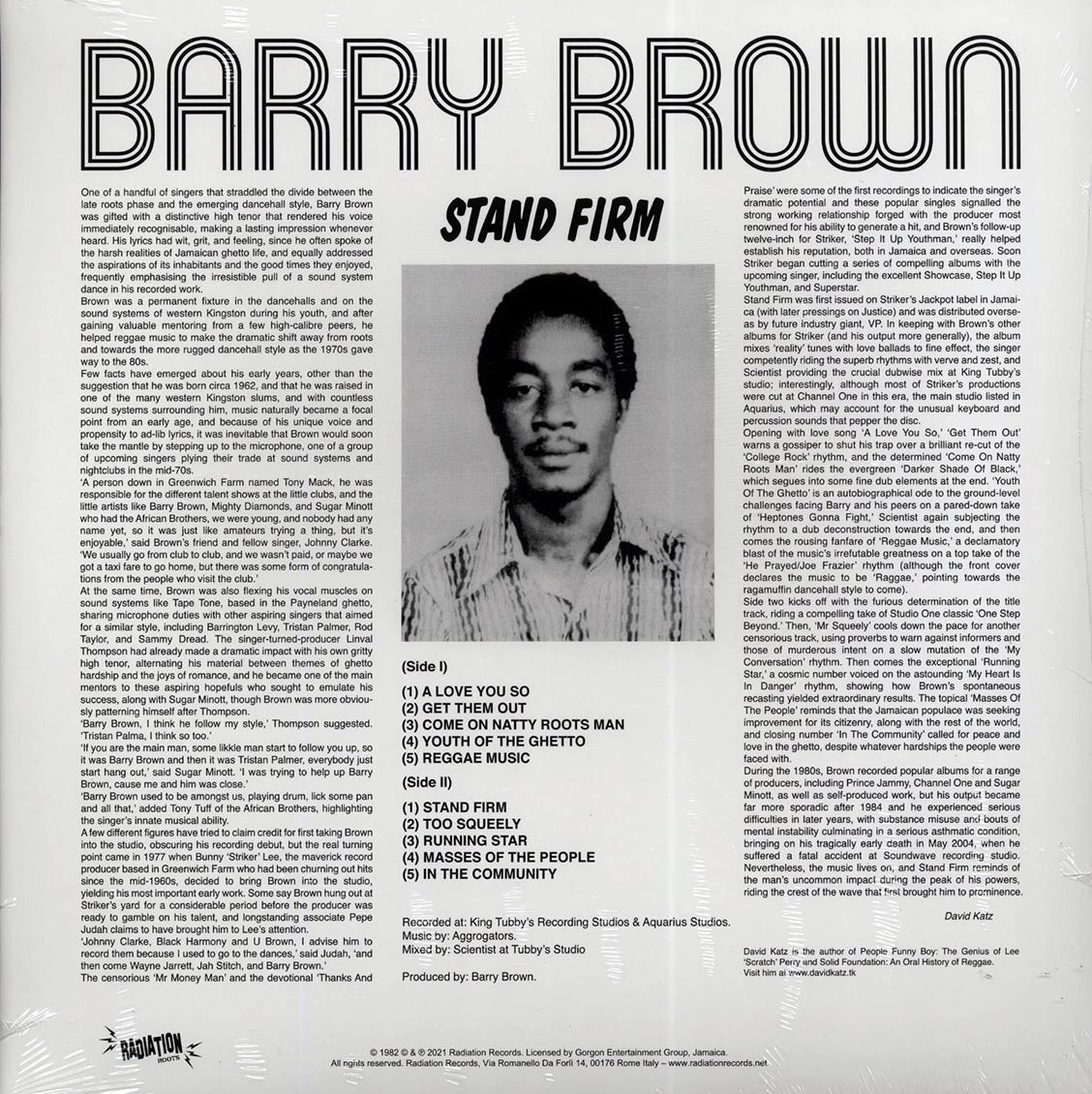 Barry Brown - Stand Firm [2021 Reissue] [New Vinyl Record LP]