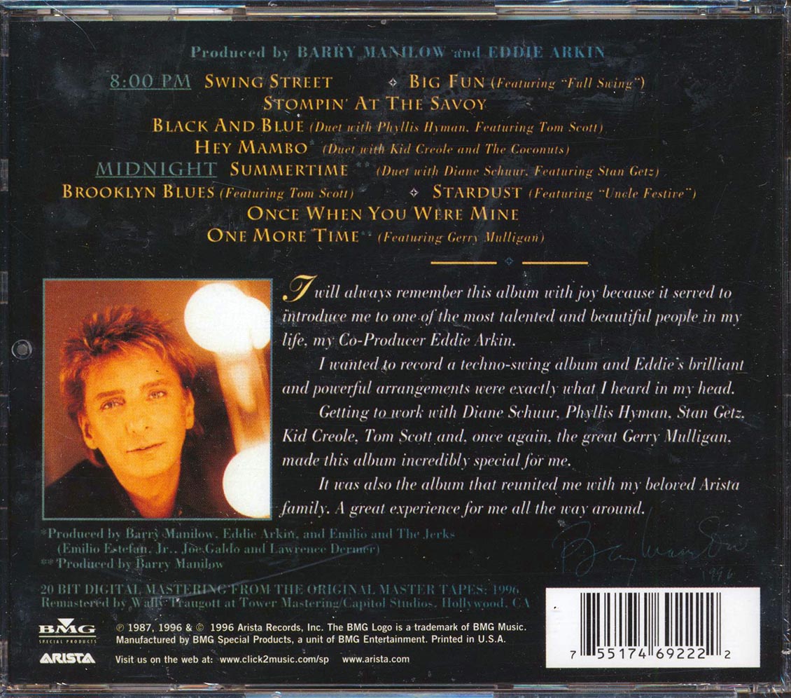 Barry Manilow - Swing Street [1996 Reissue] [New CD]