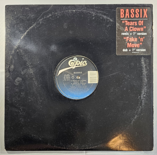 Bassix - Tears of a Clown / Fake 'n' Move [1987 Used Vinyl Record 12" Single]