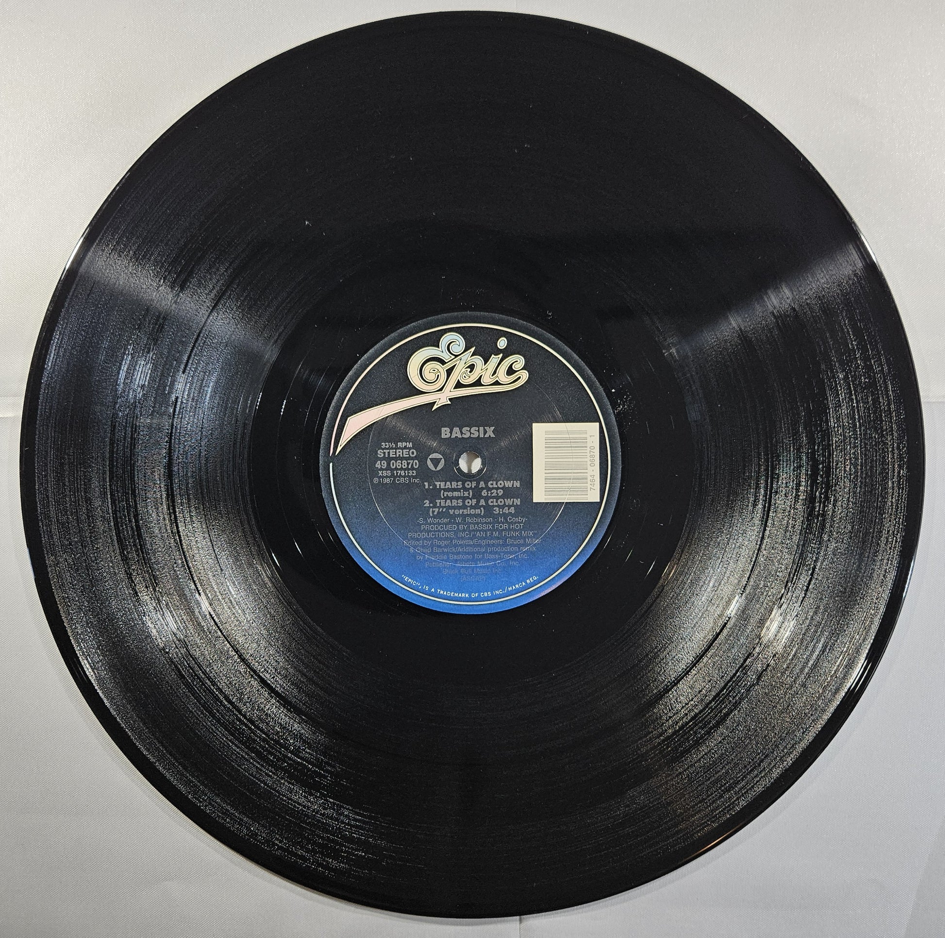 Bassix - Tears of a Clown / Fake 'n' Move [1987 Used Vinyl Record 12" Single]